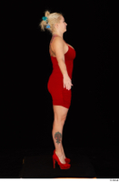  Jarushka Ross dressed red dress red high heels standing whole body 0015.jpg